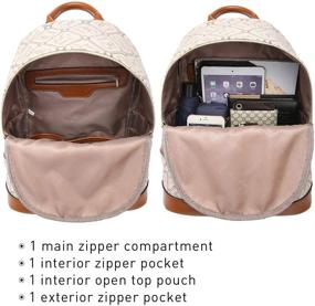 img 1 attached to Dasein Women's Backpack Purse: Stylish Travel School Daypack with Matching Wristlet Set