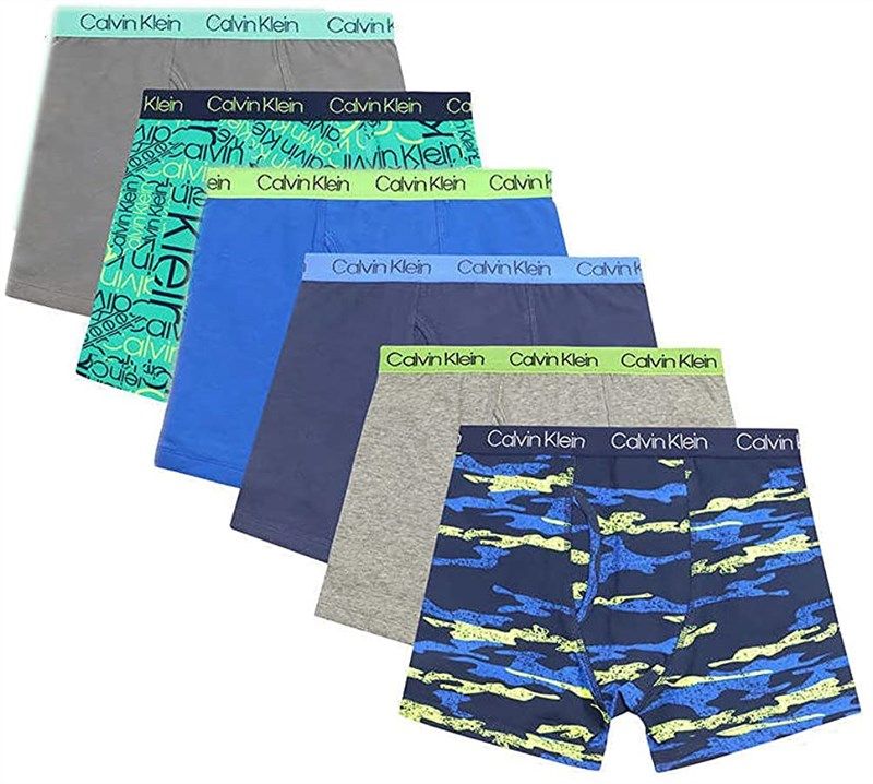 🩲 Calvin Klein Boys Cotton Boxer Briefs: 6 Pack of…