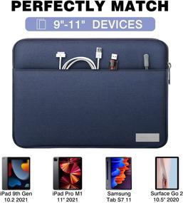 img 3 attached to MoKo 11 Inch Tablet Sleeve Bag Carrying Case for iPad Pro 11 2021/2020/2018, iPad 9th 8th 7th Gen 10.2, iPad Air 4 10.9, iPad Air 3 10.5, iPad 9.7, Galaxy Tab A 10.1, Tab S6, Compatible with Smart Keyboard