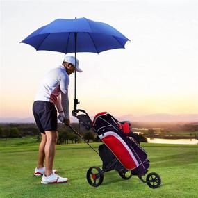 img 3 attached to 🏌️ Kingdely Golf Push Cart: Lightweight Collapsible 3 Wheels Golf Pull Cart with Scoreboard, Phone & Umbrella Holder - Height Adjustable and Easy to Open