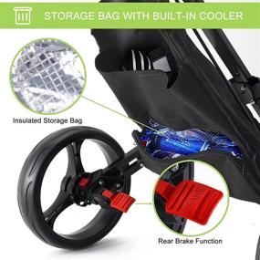 img 1 attached to 🏌️ Kingdely Golf Push Cart: Lightweight Collapsible 3 Wheels Golf Pull Cart with Scoreboard, Phone & Umbrella Holder - Height Adjustable and Easy to Open