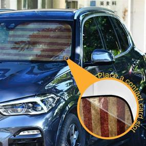 img 2 attached to 4th of July American Flag Sun Shade for Cars - Foldable Sun Shield Visor Protector, Ideal for Memorial Day and Labor Day, Fits Most Windshields