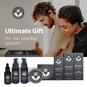 img 1 attached to 🧔 Ultimate Beard Growth Kit for Men - Beard Grooming Set with Beard Conditioner, Growth Oil, Balm, Brush, Comb, Scissor, Storage Bag, E-Book - Ideal Gift for Dad, Husband, Boyfriend