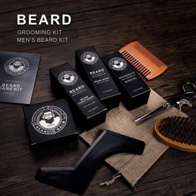 img 3 attached to 🧔 Ultimate Beard Growth Kit for Men - Beard Grooming Set with Beard Conditioner, Growth Oil, Balm, Brush, Comb, Scissor, Storage Bag, E-Book - Ideal Gift for Dad, Husband, Boyfriend