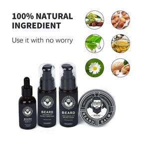 img 2 attached to 🧔 Ultimate Beard Growth Kit for Men - Beard Grooming Set with Beard Conditioner, Growth Oil, Balm, Brush, Comb, Scissor, Storage Bag, E-Book - Ideal Gift for Dad, Husband, Boyfriend