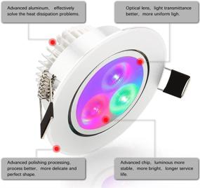 img 3 attached to Versatile Pack of 10 LED Color Changing Recessed Lighting: 3W RGB Downlight Ceiling Light with Remote Control