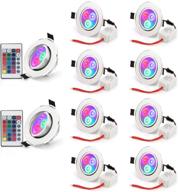 versatile pack of 10 led color changing recessed lighting: 3w rgb downlight ceiling light with remote control логотип