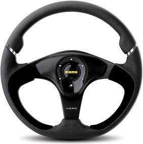 img 1 attached to MOMO NER35BK0B Nero 350mm Leather Steering Wheel: Enhance Your Driving Experience with Premium Quality