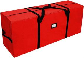 img 4 attached to 🎄 OurWarm Christmas Tree Storage Bag - Extra Large Heavy Duty Container for 8ft Artificial Tree - Reinforced Handles & Zipper - 50" x 15" x 20" - 600D Oxford Xmas Holiday Storage Bag - Red