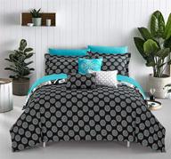 🛏️ mornington large scale contempo bohemian queen bed in a bag comforter set with reversible print and embroidered details - black logo