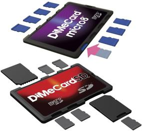 img 4 attached to 📸 Комплект DiMeCard-SD & micro8 microSD + SD Memory Card Holders: Компактное, портативное и организованное хранение с возможностью написания на ярлыках