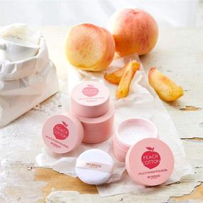 img 1 attached to 🍑 SKINFOOD Peach Cotton Multi Finish Powder 5g - Peach Extract & Calamin Sebum Control Face Powder - Silky Setting Powder for Oily Skin - Sweet Peach Scent, Soft Skin - Korean Beauty