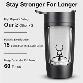 img 3 attached to 🍶 USB Rechargeable Electric Shaker Bottle: Powerful 22oz Blender for Protein, Coffee, Milkshakes