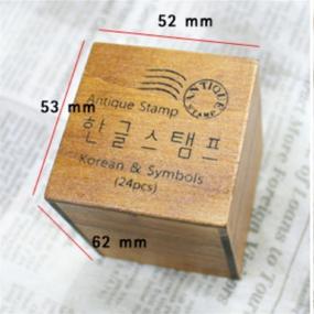 img 4 attached to 🔠 Hangul Rubber Stamp Letters: Vintage Wooden Box with Antique Finish - DIY Korean Alphabet (한글) Characters for Kpop enthusiasts