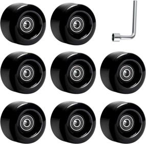 img 4 attached to 8 Pack TOBWOLF 58mm x 32mm, 82A Outdoor/Indoor Quad Roller Skate Wheels with ABEC-9 Bearings, Long-Lasting and Hard-Wearing PU Wheels Replacements - Double-Row Roller Skating Accessories