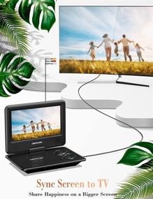img 2 attached to 📀 DBPOWER 11.5" Portable DVD Player with 5-Hour Battery, 9" Swivel Screen, CD/DVD/SD/USB Support, Remote Control - Black