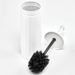 img 2 attached to mDesign Retro Vintage Farmhouse Toilet Bowl Brush: Compact Freestanding Holder for Deep Cleaning in White