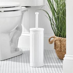 img 3 attached to mDesign Retro Vintage Farmhouse Toilet Bowl Brush: Compact Freestanding Holder for Deep Cleaning in White