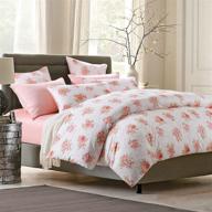 brandream floral duvet cover set - full size 3-piece pastoral style bedding with romantic flowers - blush pink peach rose logo