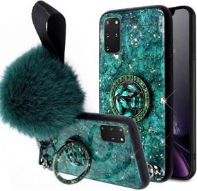 img 4 attached to 📱 Lozeguyc Galaxy Note 20 Bling Marble Kickstand Case | Samsung Note 20 Luxury Soft Back Case | Shiny Glass Shockproof Ring Stand Cover | Samsung Note 20 6.7 Inch-Green