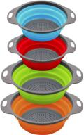 🍝 qimh 4-piece collapsible colander and strainer set - includes 2 sets of 4 quart(1 gal) and 2 quart(0.5 gal) sizes - food-grade sturdy plastic base - space-saving round silicone kitchen foldable strainer for pasta, veggies logo