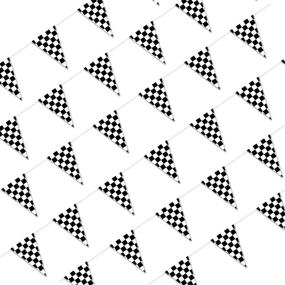 img 4 attached to 🏁 Piokio 100ft Checkered Flag Banner: Ideal Racing Birthday Decorations & Nascar Party Supplies