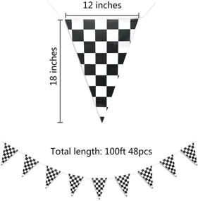 img 3 attached to 🏁 Piokio 100ft Checkered Flag Banner: Ideal Racing Birthday Decorations & Nascar Party Supplies