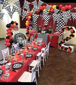 img 2 attached to 🏁 Piokio 100ft Checkered Flag Banner: Ideal Racing Birthday Decorations & Nascar Party Supplies