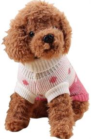 img 1 attached to ❄️ Winter Warm Knitwear for Dogs: CHBORCHICEN Pet Dog Sweaters with Turtleneck, Cute Strawberry and Heart Design