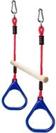 🤸 ninja warrior trapeze swing bar with rings for slackline obstacle course - ideal monkey bars for kids - effortless attachment to common home playground equipment sets логотип