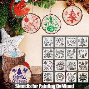 img 2 attached to Enhanced 16 PCS Christmas Stencils for Various Crafting Projects - Wood Signs, Windows, Car Body, and more | Reusable, 8x8 inches