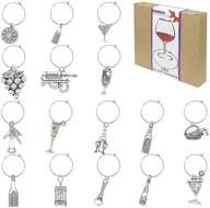 🍷 wine glass charms: 16 piece marker tags for easy identification - perfect for stem glasses, bachelorette parties, wine tasting and party decorations logo