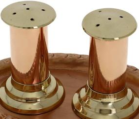 img 3 attached to 🧂 Shalinindia Handmade Copper and Brass Salt and Pepper Shakers with Serving Tray - Stunning Tableware Set for Housewarming Gifts