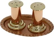 🧂 shalinindia handmade copper and brass salt and pepper shakers with serving tray - stunning tableware set for housewarming gifts logo