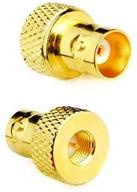 dht electronics 2pcs rf coaxial coax adapter: sma male to bnc female - goldplated connectors logo