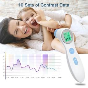 img 1 attached to 🌡️ Продвинутый бесконтактный инфракрасный термометр с индикатором лихорадки: медицинский термометр для мозга, детей и младенцев - запоминание памяти и цифровой дисплей.