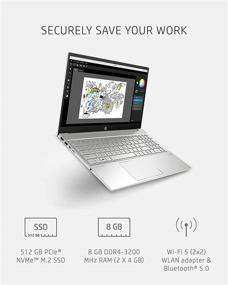 img 2 attached to HP Pavilion 15 Laptop 2021 - Ryzen 5 5500U, 8GB RAM, 512GB SSD, 15.6" HD Touchscreen, Windows 10 - Business, Study, Entertainment