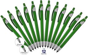 img 1 attached to 🖊️ Зеленая стилус-ручка 12 штук с шариковым наконечником для iPad Mini - Повысьте качество работы с сенсорным экраном
