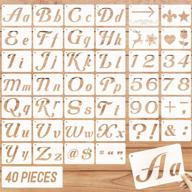 набор шаблонов для рисования букв из дерева, 40 штук - алфавит и цифры для искусства, рукоделия и рисования. логотип