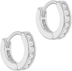 img 3 attached to 💎 Plated Brass Clear Cubic Zirconia Small Hoop Huggie Earrings for Toddlers and Young Girls 10mm - Trendy and Sparkling Huggie Earrings for Little Girls - Jewelry Gift for Loved Ones