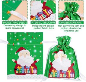 img 1 attached to 🎁 30PCS Christmas Drawstring Bags: Assorted Wrapping Bags for Xmas Party Goodies, 6 Designs & 4 Sizes with Name Tags