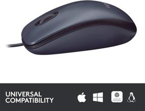 img 1 attached to 🖱️ Logitech B100 Corded Mouse – High-Performance Wired USB Mouse for Computers and Laptops, Ambidextrous Design, Black