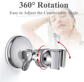 img 2 attached to Adjustable Height Shower Head Holder with Suction Cup – Wall Mounted Handheld Wand Bracket for Removable Showerhead