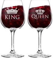 ❤️ king and queen wine glass gift set: perfect his and hers drinkware for couples, celebrating love and togetherness! logo