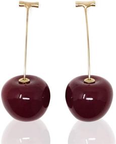 img 4 attached to Honbay Fashion Lifelike Cherry Earrings