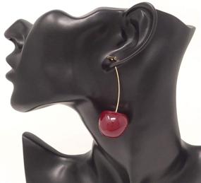 img 1 attached to Honbay Fashion Lifelike Cherry Earrings