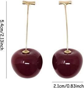 img 3 attached to Honbay Fashion Lifelike Cherry Earrings