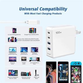 img 2 attached to 🔌 Powerful 100W 4-Port Charger: Cirtek USB C Charging Station for MacBook Pro/Air, iPad, iPhone, Galaxy, Laptop and More - Portable Type C PD Power Charger Adapter