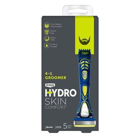 img 4 attached to 🪒 Schick Hydro 5 4-in-1 Beard Groomer and Power Razor for Men - 1 Handle with Refill