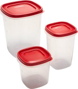 img 2 attached to 🔴 Racer Red 6-Piece Set of Rubbermaid Easy Find Lids Food Storage Containers